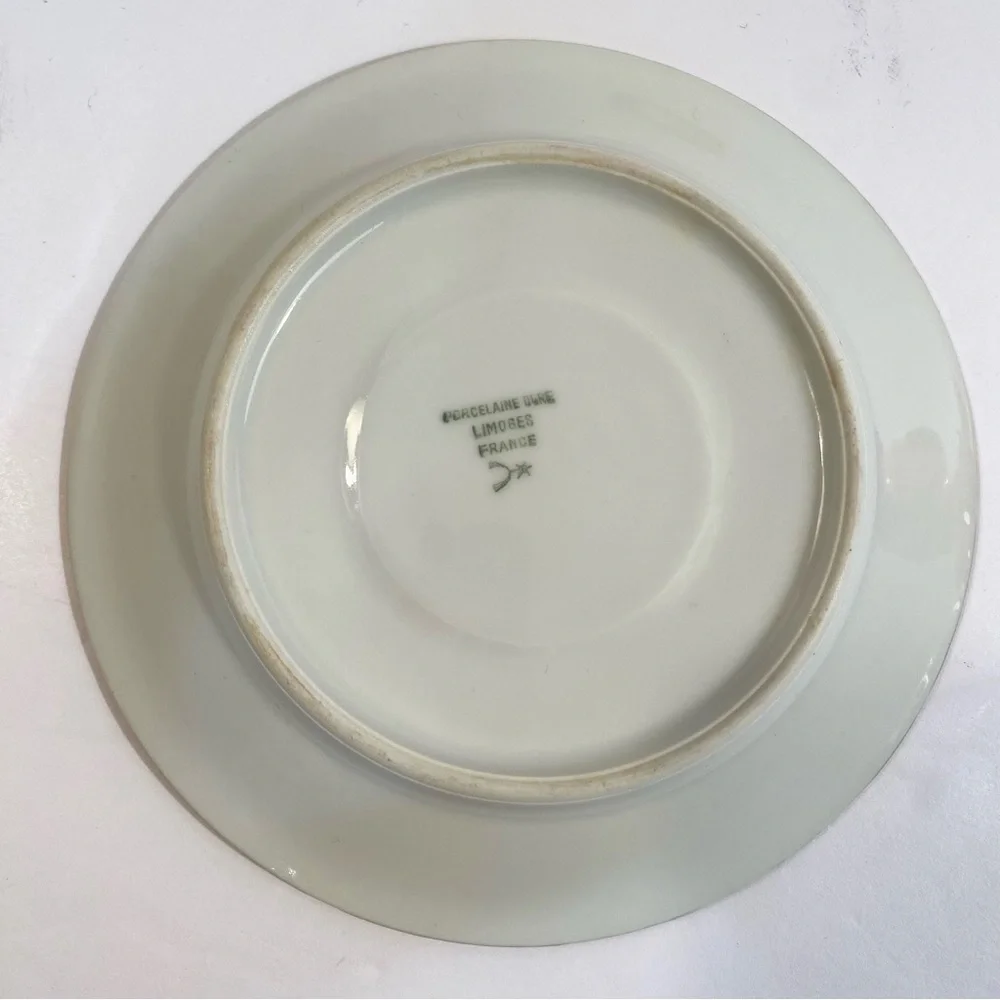 2 Raynaud Limoges France Country Flowers Footed Cups & Saucers Porcelain China